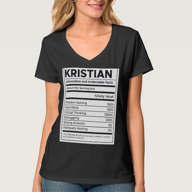 Kristian Nutrition Information Problem Solving Har T-Shirt (Front)