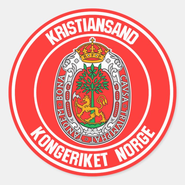 Kristiansand Round Emblem Classic Round Sticker (Front)