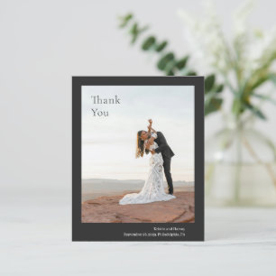 Kristin Charcoal Modern Wedding Thank You Card