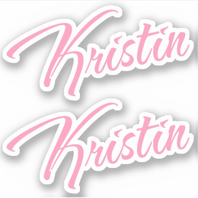 Kristin Decorative Name in Pink x2 (Front)