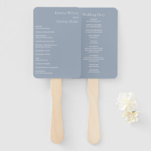 Kristin Dusty Blue Modern Wedding Hand Fan