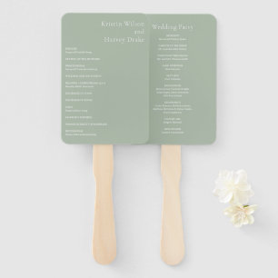 Kristin Sage Green Modern Wedding Hand Fan