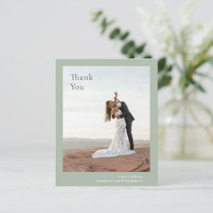 Kristin Sage Green Modern Wedding Thank You Card