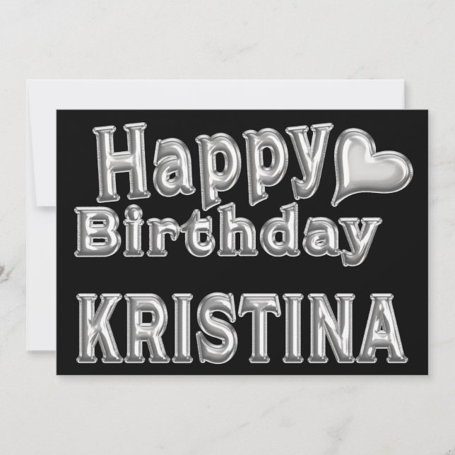 Kristina Happy Birthday Karte Grußkarte mit Herz Card (Front)