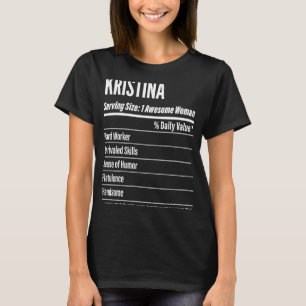 Kristina  Nutritional Facts Serving Size Calories T-Shirt