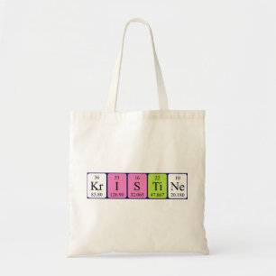 Kristine periodic table name tote bag