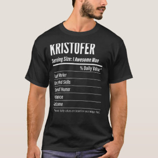 Kristofer Serving Size Nutrition Label Calories T-Shirt