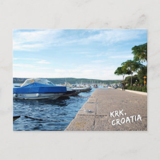 Krk, Croatia city view postcard