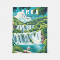 Krka National Park Croatia Travel Art Vintage