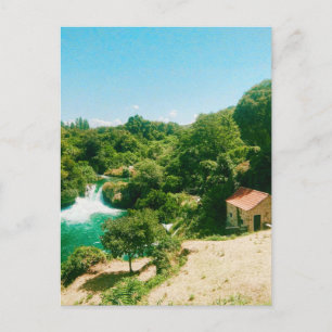 Krka Waterfall, Krka National Park, Croatia Holiday Postcard