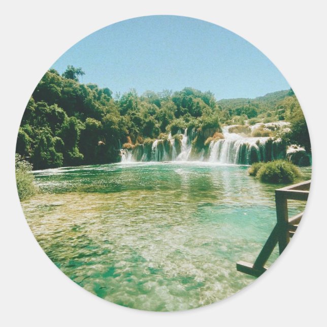 Krka Waterfalls -Krka National Park - Croatia Classic Round Sticker (Front)