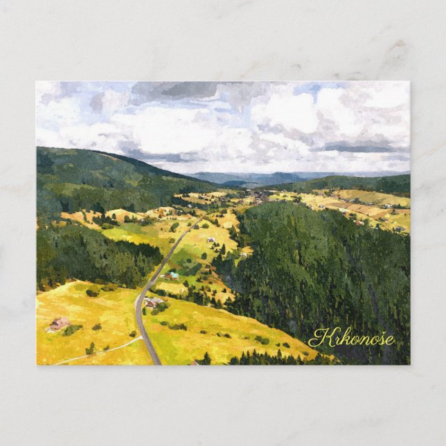 Krkonoše Mountains Watercolor Postcard (Front)