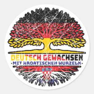 Kroatien Kroatisch Deutsch Deutschland Baum Wurzel Classic Round Sticker