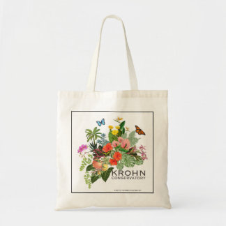 Krohn Conservatory art collage tote bag