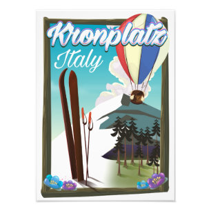 Kronplatz Italy ski travel poster