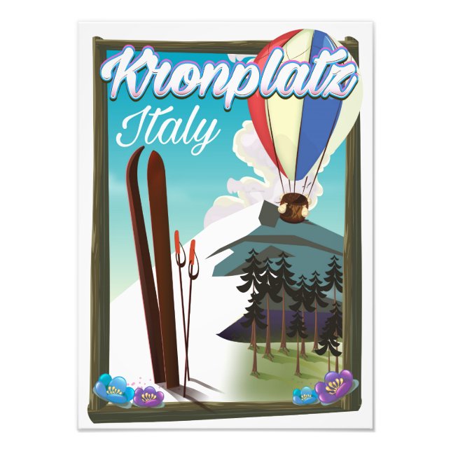Kronplatz Italy ski travel poster (Front)
