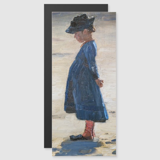 Kroyer - Little Girl on Skagen Beach Magnetic Card (Front/Back)