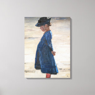 Kroyer - Little Girl standing on Skagen Beach Canvas Print