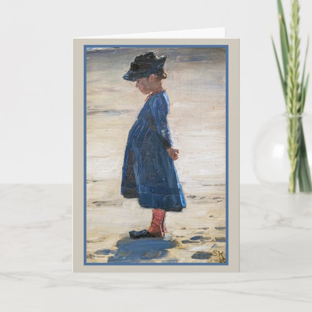 Kroyer - Little Girl standing on Skagen Beach Card (Front)