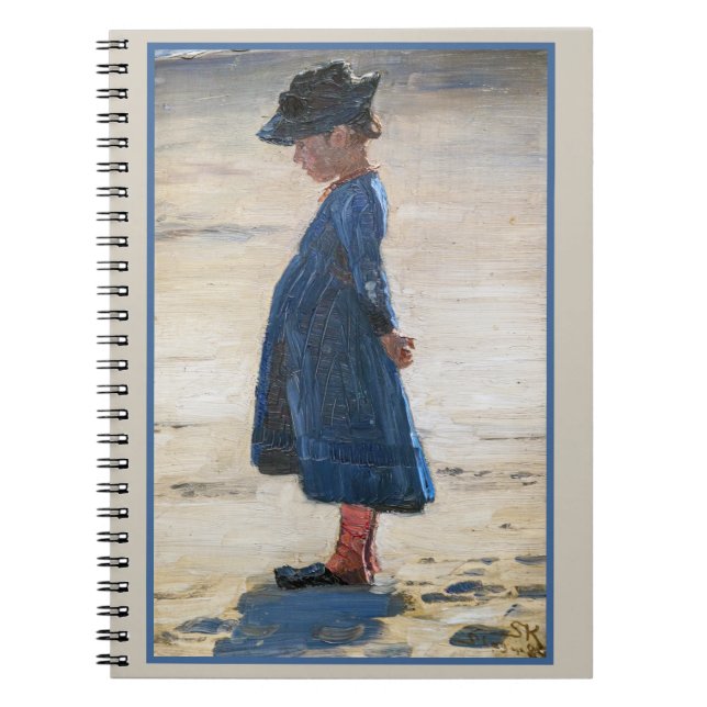 Kroyer - Little Girl standing on Skagen Beach Notebook (Front)