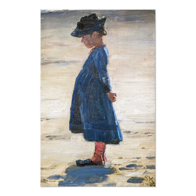 Kroyer - Little Girl standing on Skagen Beach Photo Print (Front)