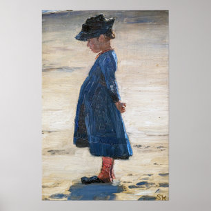 Kroyer - Little Girl standing on Skagen Beach Poster