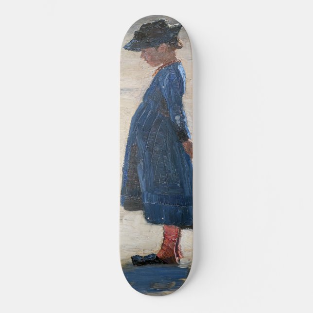 Kroyer - Little Girl standing on Skagen Beach Skateboard (Front)