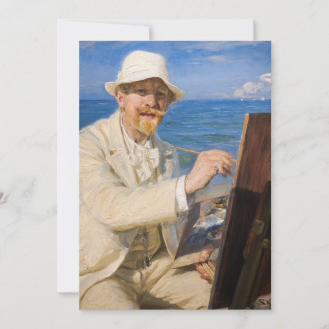 Kroyer - Self-Portrait at Skagen Beach Invitation (Front)