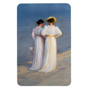 Kroyer - Summer Evening on Skagen Beach Closeup Magnet