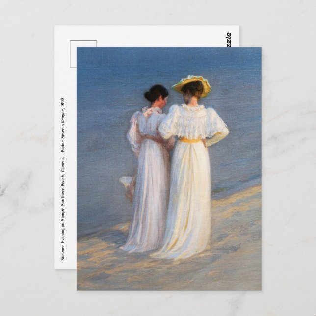 Kroyer - Summer Evening on Skagen Beach Closeup Postcard (Front/Back)