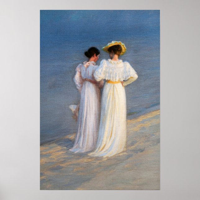 Kroyer - Summer Evening on Skagen Beach Closeup Poster (Front)