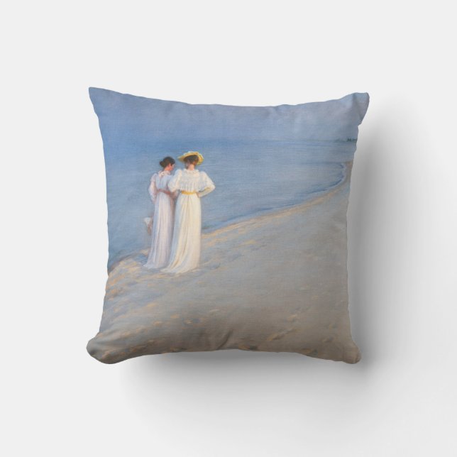 Kroyer - Summer Evening on Skagen Beach Cushion (Front)