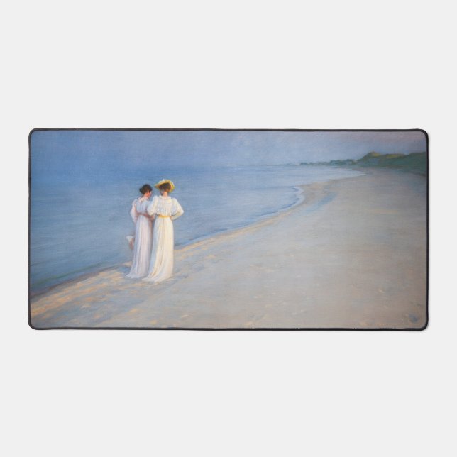 Kroyer - Summer Evening on Skagen Beach Desk Mat (Front)