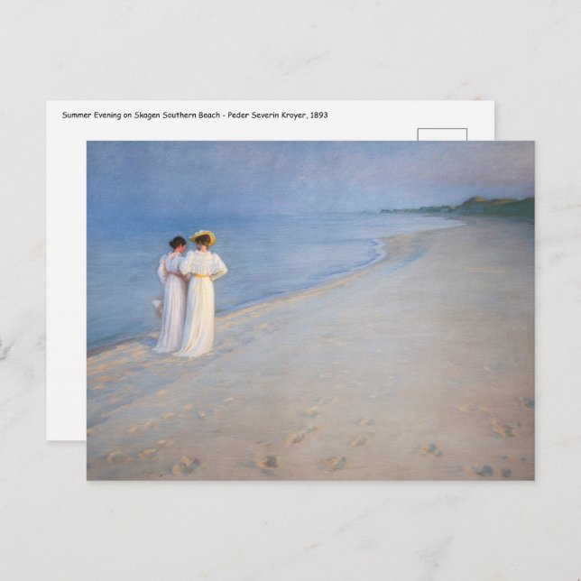 Kroyer - Summer Evening on Skagen Beach Postcard (Front/Back)