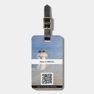 Kroyer - Summer Evening on Skagen Beach - QR Code Luggage Tag