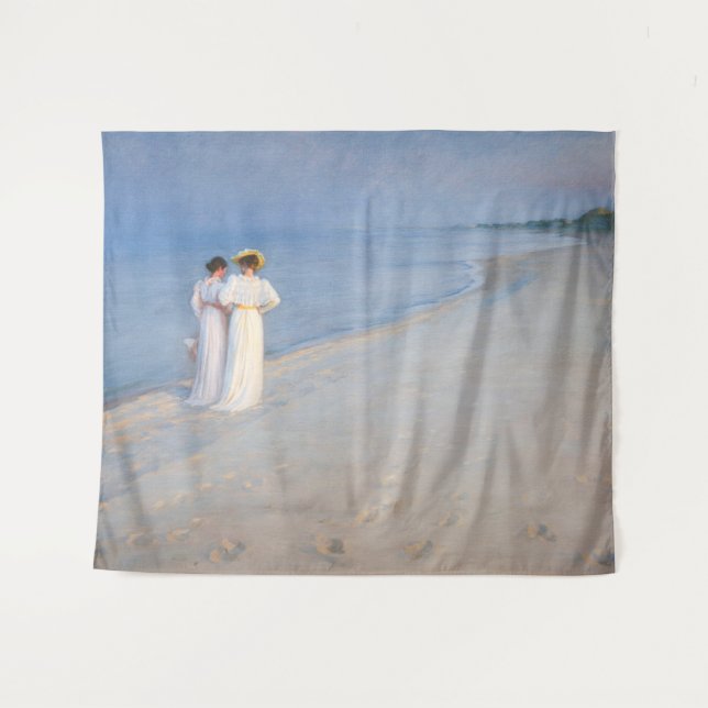 Kroyer - Summer Evening on Skagen Beach Tapestry (Front (Horizontal))