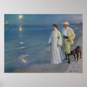 Kroyer - The Artist and his Wife on the Beach Poster