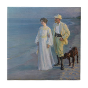 Kroyer - The Artist and his Wife on the Beach Tile