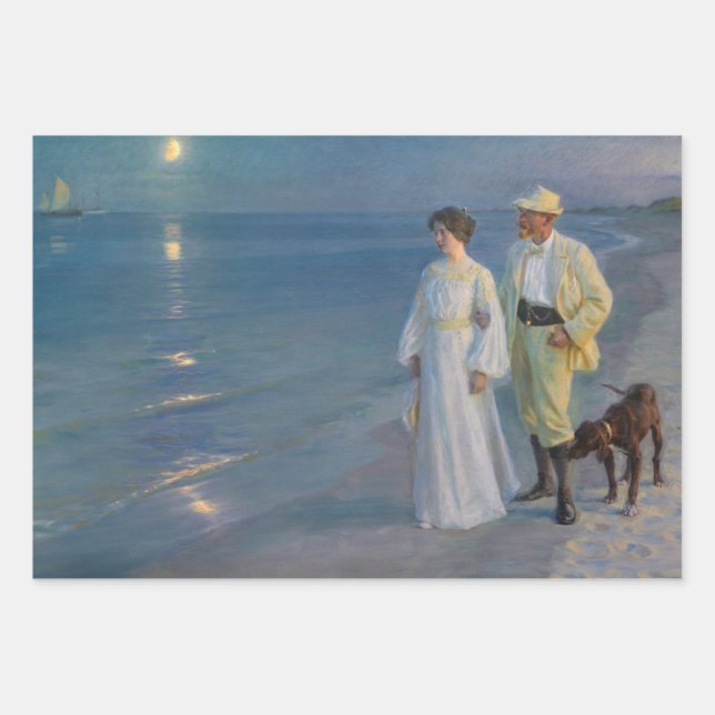 Kroyer - The Artist and his Wife on the Beach Wrapping Paper Sheet (Front)