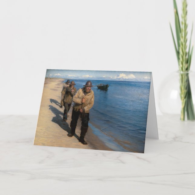 Kroyer - Three Fishermen Pulling a Boat Card (Front)