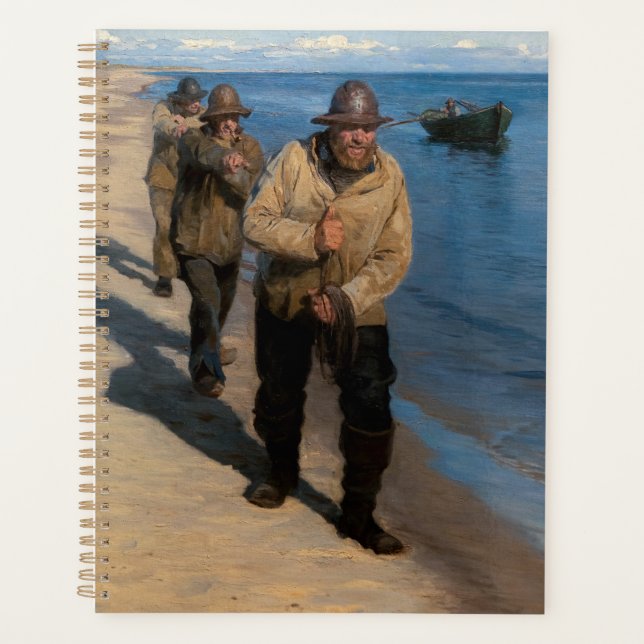 Kroyer - Three Fishermen Pulling a Boat Planner (Front)