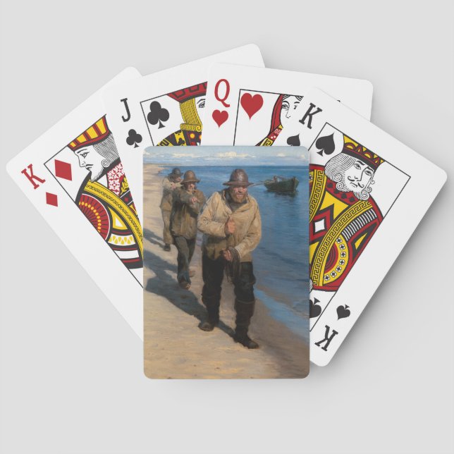Kroyer - Three Fishermen Pulling a Boat Playing Cards (Back)