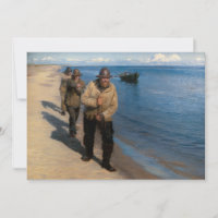 Kroyer - Three Fishermen Pulling a Boat