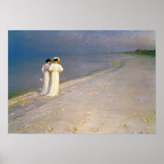 Kroyer's "Summer Afternoon on Skagen Beach" Poster