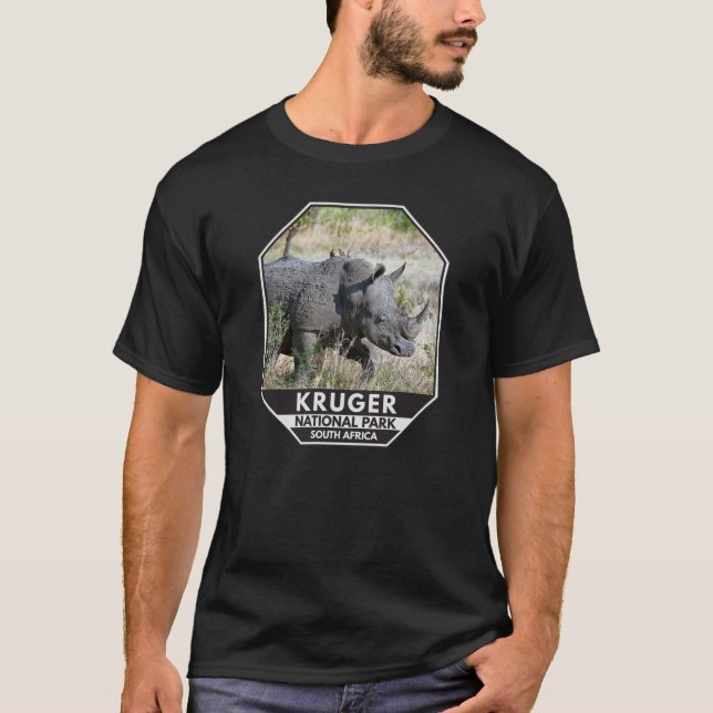 Kruger National Park South Africa Rhino Watercolor T-Shirt (Front)