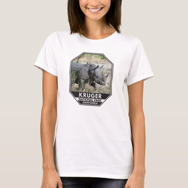 Kruger National Park South Africa Rhino Watercolor T-Shirt (Front)