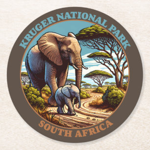 Kruger National Park South Africa Round Paper Coaster