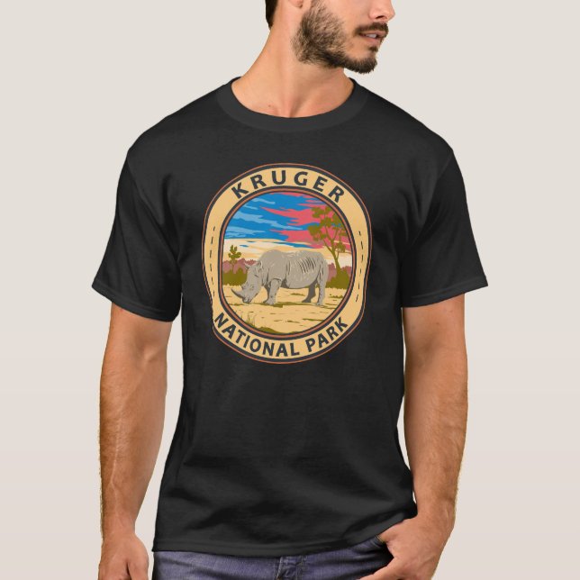 Kruger National Park White Rhinoceros Travel Art T-Shirt (Front)