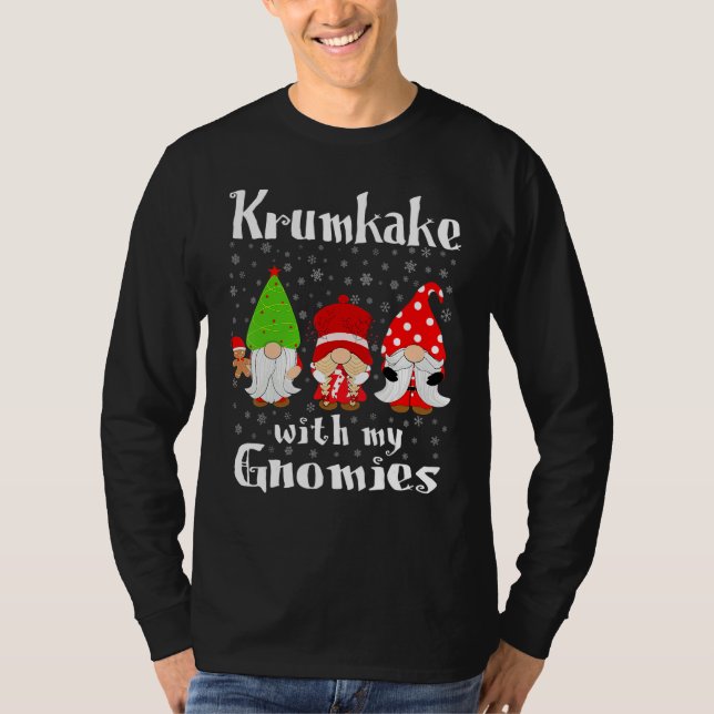 Krumkake With My Gnomies - Norwegian Waffle Cookie T-Shirt (Front)