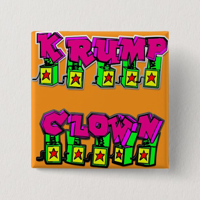 Krump Clown 15 Cm Square Badge (Front)
